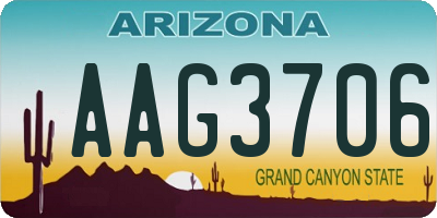 AZ license plate AAG3706