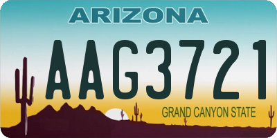 AZ license plate AAG3721