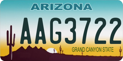 AZ license plate AAG3722