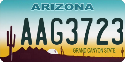 AZ license plate AAG3723