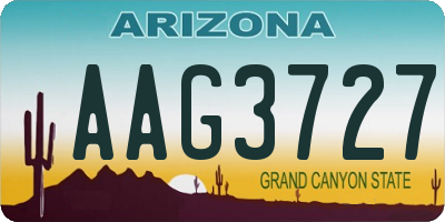AZ license plate AAG3727