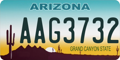AZ license plate AAG3732