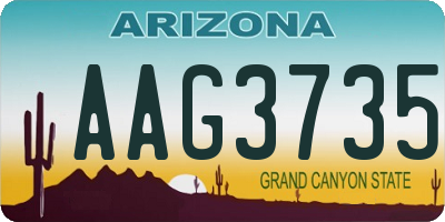 AZ license plate AAG3735