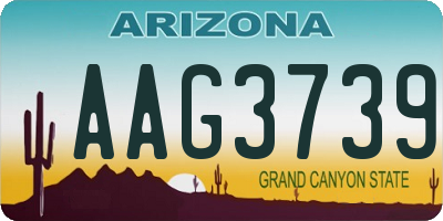 AZ license plate AAG3739
