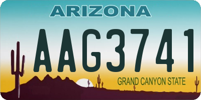 AZ license plate AAG3741