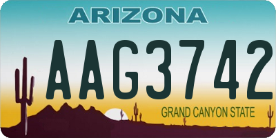 AZ license plate AAG3742