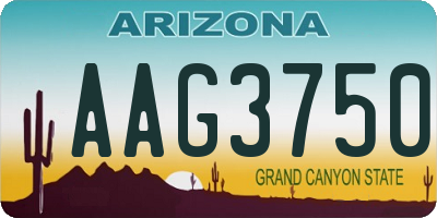 AZ license plate AAG3750