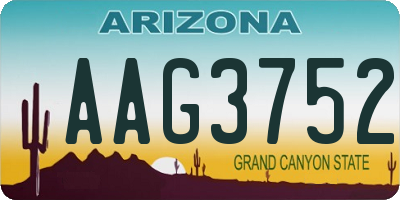AZ license plate AAG3752