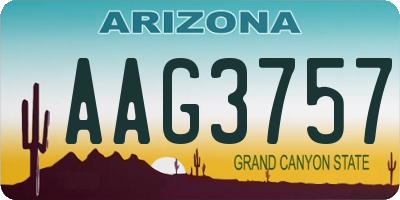 AZ license plate AAG3757