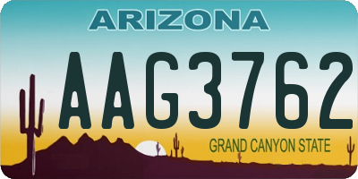 AZ license plate AAG3762