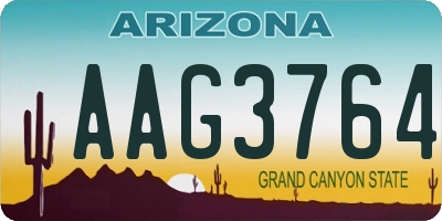 AZ license plate AAG3764