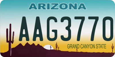 AZ license plate AAG3770