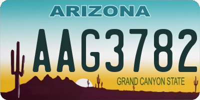 AZ license plate AAG3782