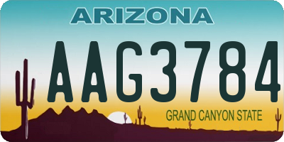 AZ license plate AAG3784