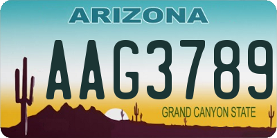 AZ license plate AAG3789