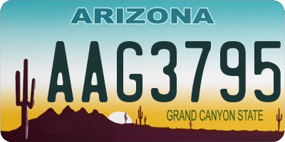 AZ license plate AAG3795