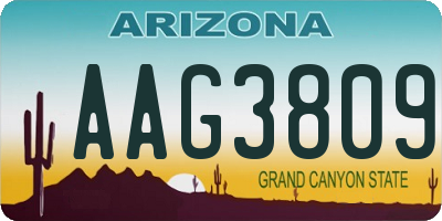 AZ license plate AAG3809
