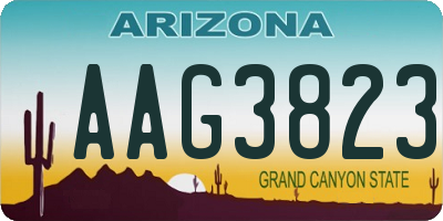 AZ license plate AAG3823