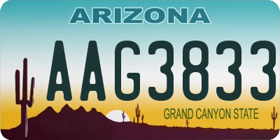 AZ license plate AAG3833