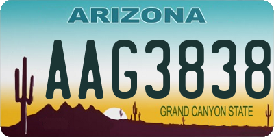 AZ license plate AAG3838