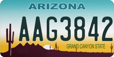 AZ license plate AAG3842