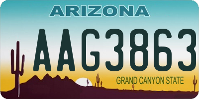 AZ license plate AAG3863