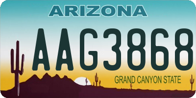 AZ license plate AAG3868
