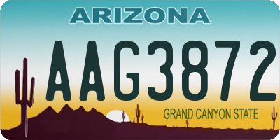 AZ license plate AAG3872