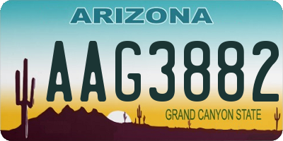 AZ license plate AAG3882