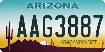 AZ license plate AAG3887