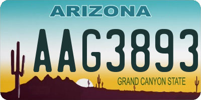 AZ license plate AAG3893