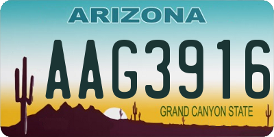 AZ license plate AAG3916