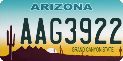 AZ license plate AAG3922