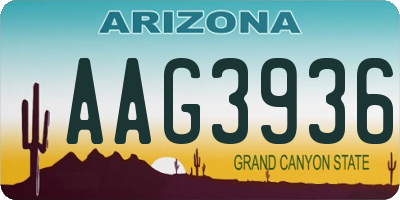 AZ license plate AAG3936