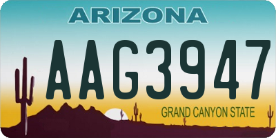 AZ license plate AAG3947