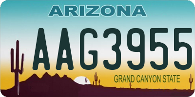 AZ license plate AAG3955