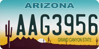 AZ license plate AAG3956