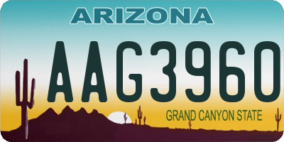 AZ license plate AAG3960