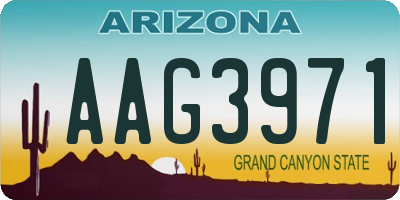 AZ license plate AAG3971
