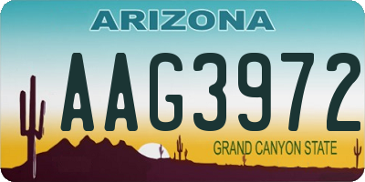 AZ license plate AAG3972
