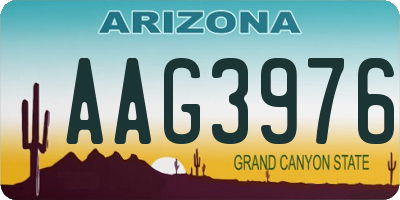 AZ license plate AAG3976