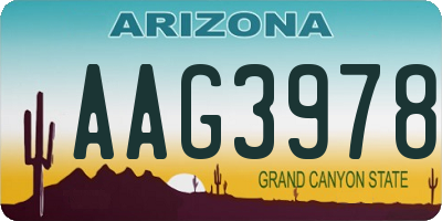 AZ license plate AAG3978
