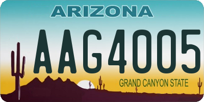 AZ license plate AAG4005