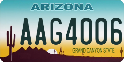 AZ license plate AAG4006