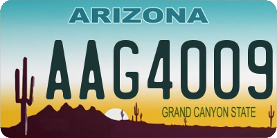 AZ license plate AAG4009
