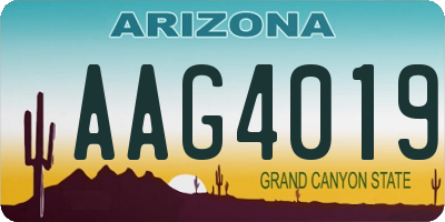 AZ license plate AAG4019