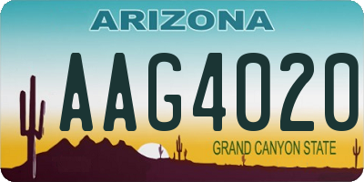 AZ license plate AAG4020