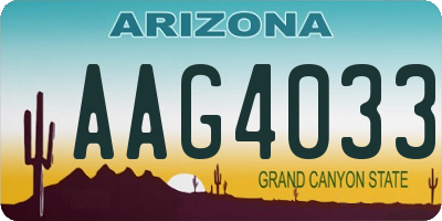 AZ license plate AAG4033