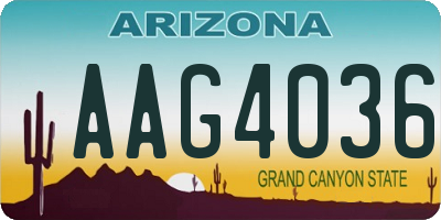 AZ license plate AAG4036