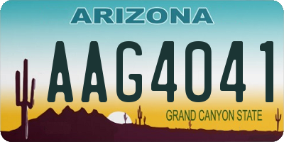 AZ license plate AAG4041